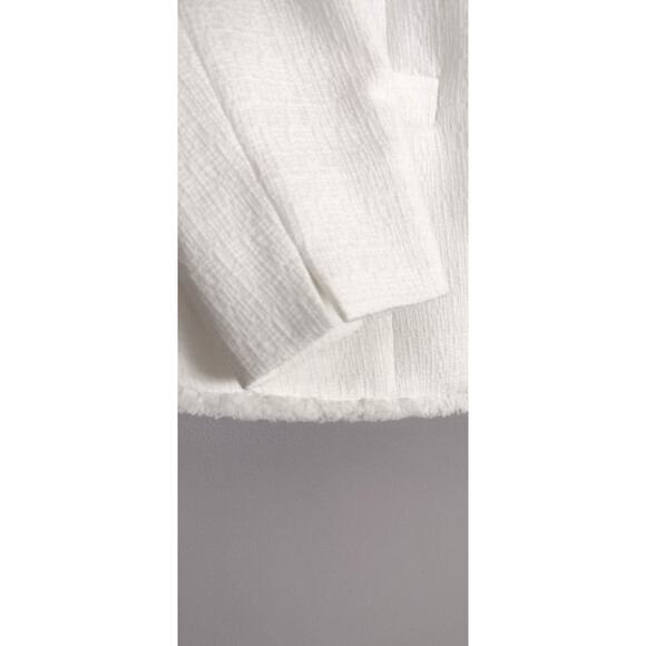 Kasper Women's Tweed One-Button Fringe Blazer White Size 6 NWT - Picture 9 of 15